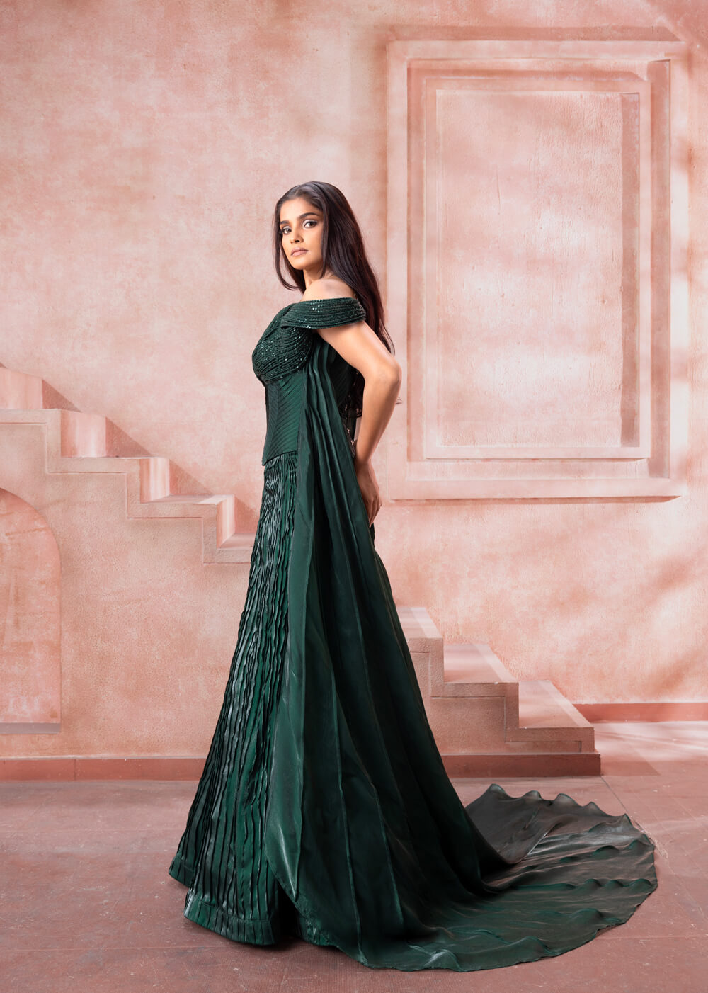 Emerald Symphony - Skirt Set - NSL FASHION PVT LTD