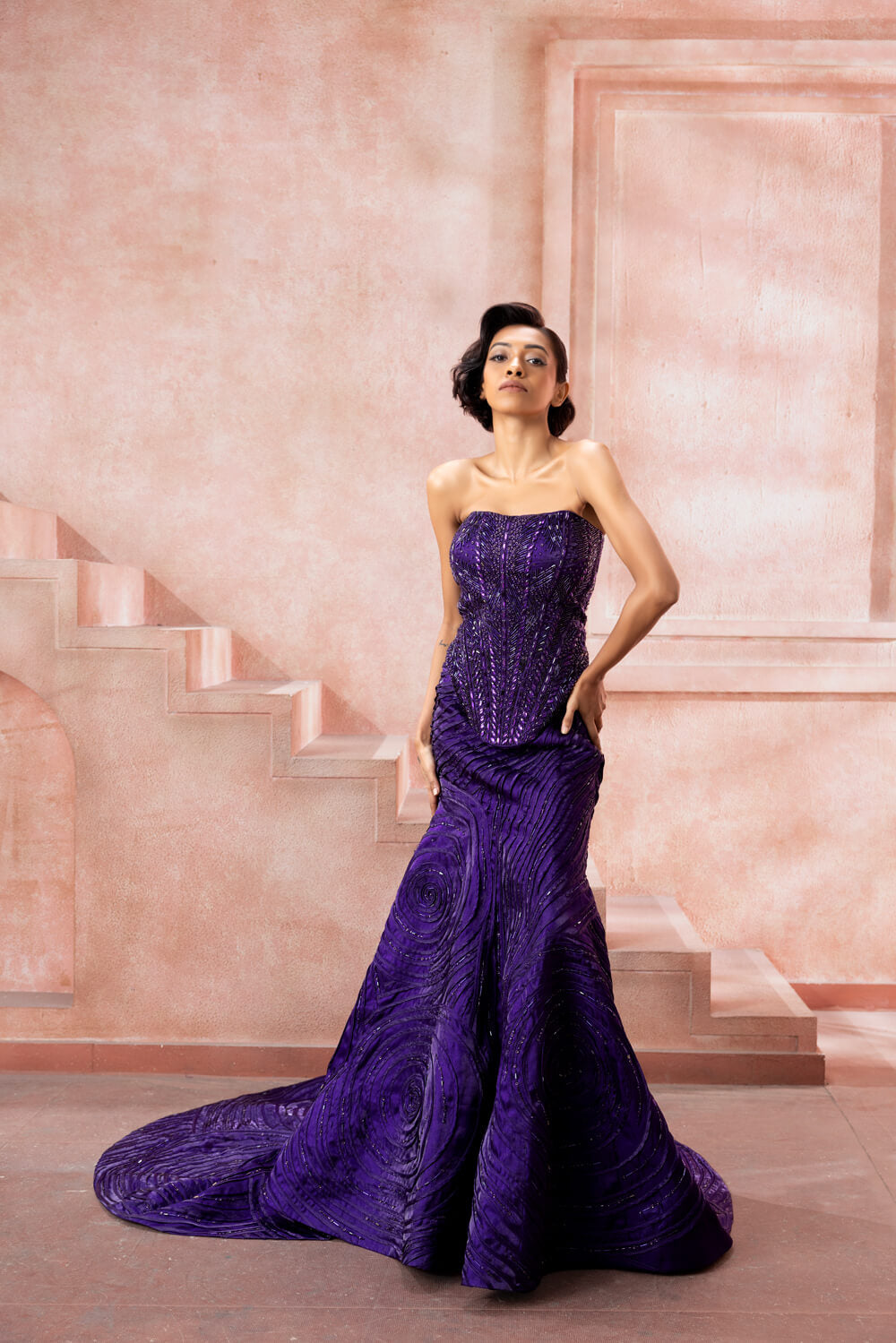 Amethyst Allure-Skirt set