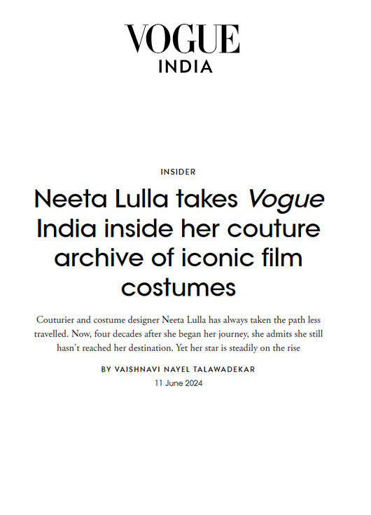 Neeta Lulla takes Vogue India inside her couture archive of iconic film costumes