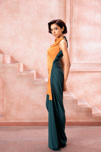 Amber- High neck Cowl Gown - NSL FASHION PVT LTD