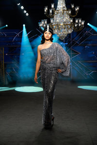 Asra - Blue Sequin gown - NSL FASHION PVT LTD