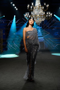 Asra - Blue Sequin gown - NSL FASHION PVT LTD