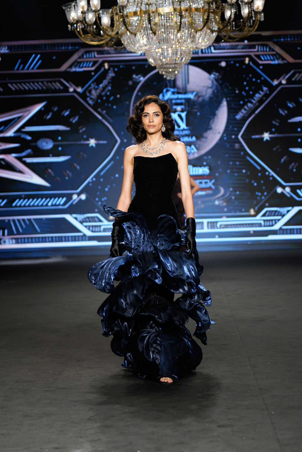 Celestine - Mermaid style Skirt with 3D FLoral Petal Embellishment - NSL FASHION PVT LTD