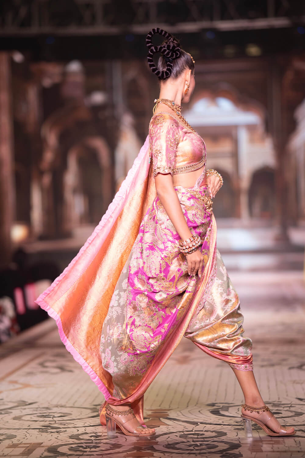 Neeta Lulla Peshwai detail view - Royal Plum Kanjivaram saree for weddings, Mumbai and worldwide