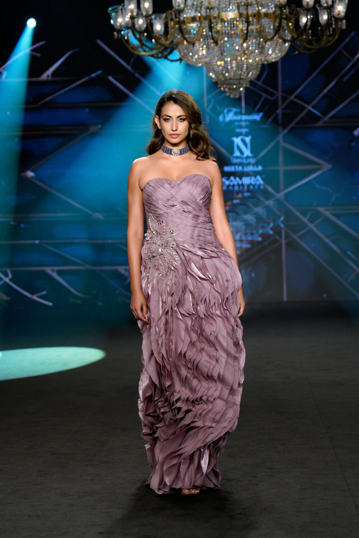 Erica - Mauvewood Strapless Gown