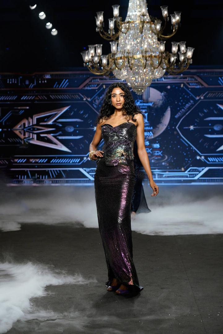 Zenith - Metallic Strapless Skirt Set