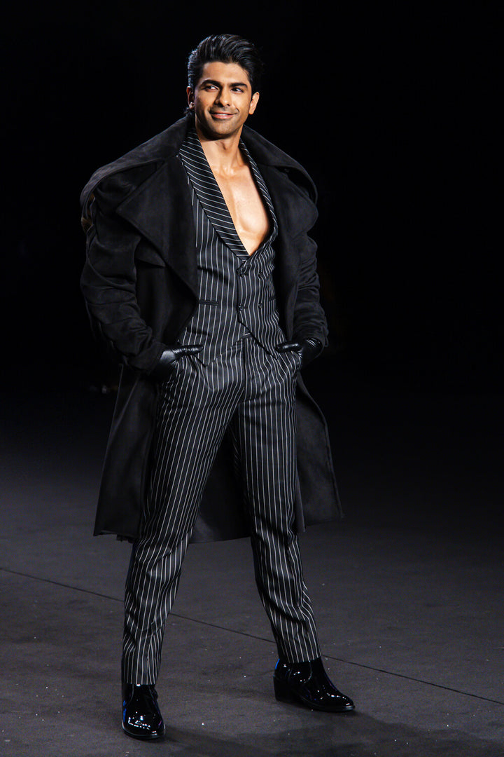 Dapper - Pinstripe Suit 3 Piece Suit - NSL FASHION PVT LTD