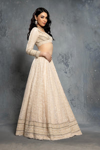 Tropical Elegance Embroidered Lehenga Set with Chiffon Dupatta - NSL FASHION PVT LTD