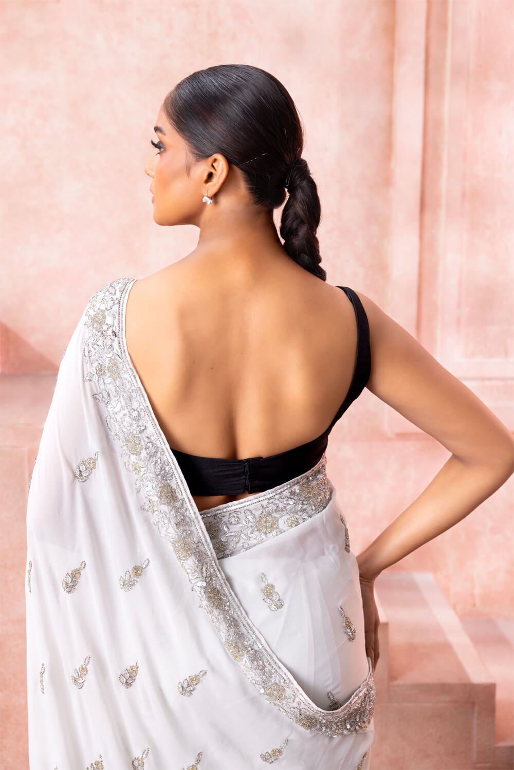 Embellished Chiffon Saree - NSL FASHION PVT LTD