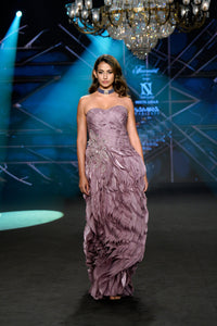 Erica - Mauvewood Strapless Gown - NSL FASHION PVT LTD