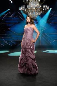Erica - Mauvewood Strapless Gown - NSL FASHION PVT LTD