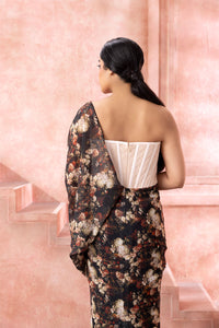 Garnelia- Floral Pre-draped Saree Gown - NSL FASHION PVT LTD