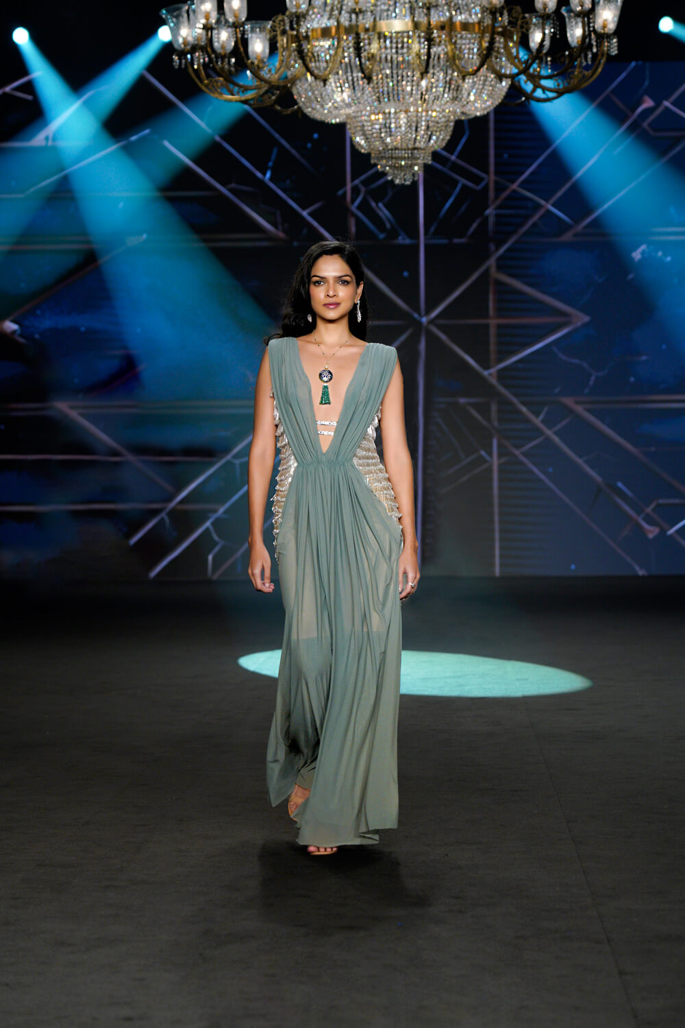 Grace - Sage Green Gown - NSL FASHION PVT LTD
