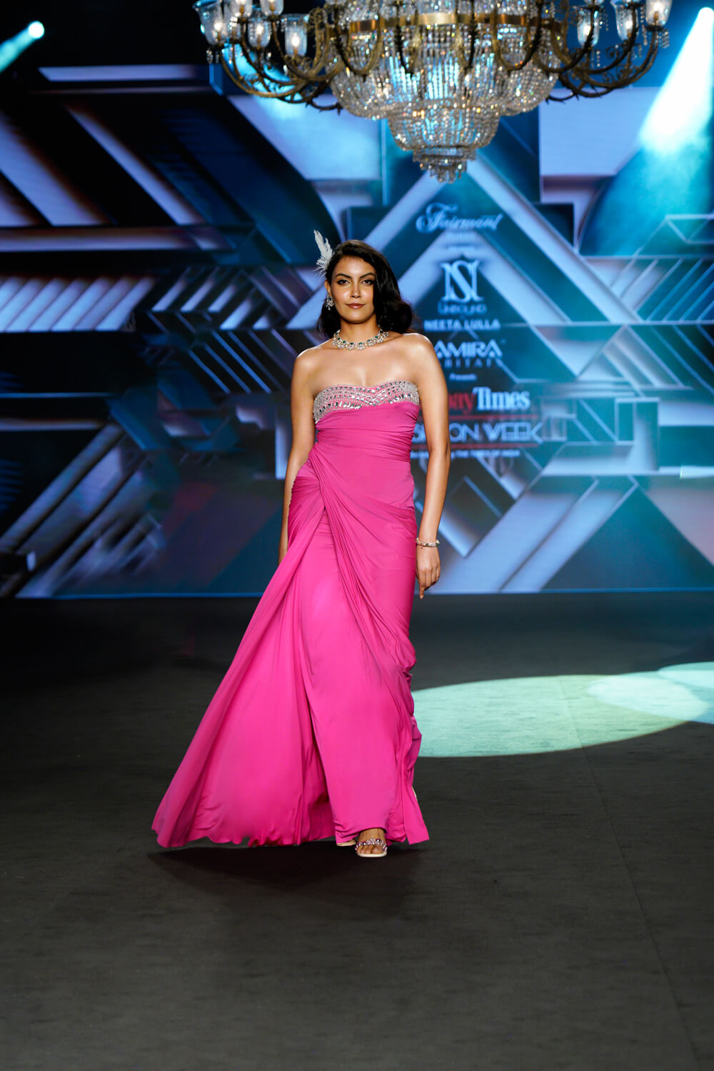 Lola - Hot Pink Cocktail Gown - NSL FASHION PVT LTD
