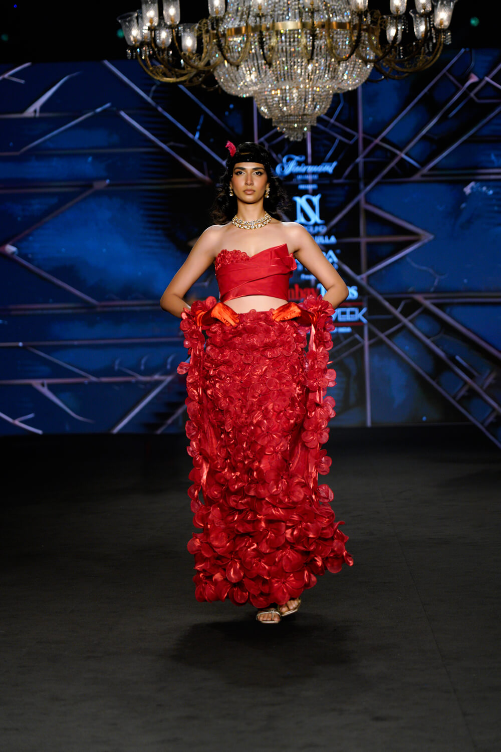 Mawar - Crimson Red Skirt Set - NSL FASHION PVT LTD