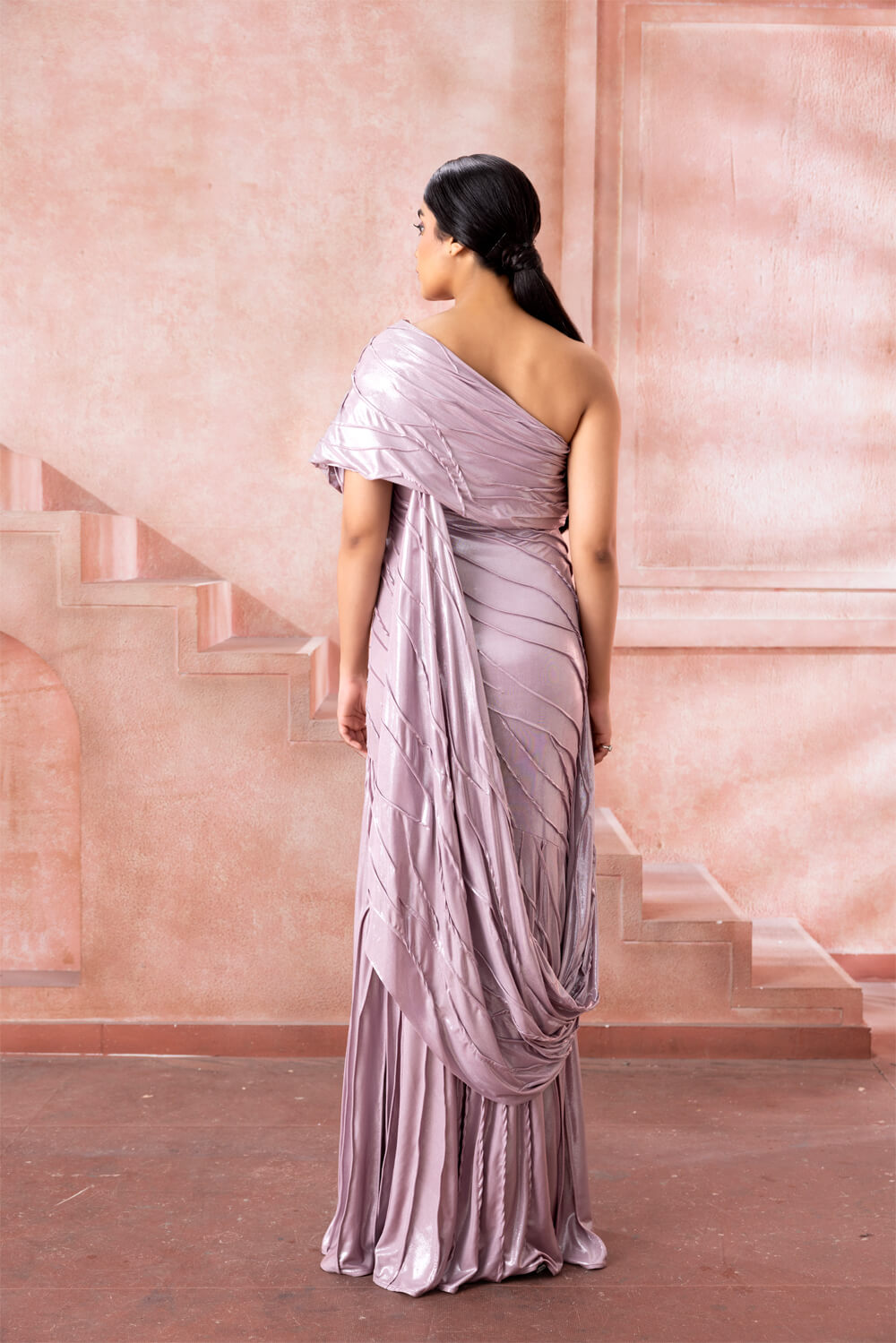 Mist- Shimmer Saree Gown - NSL FASHION PVT LTD