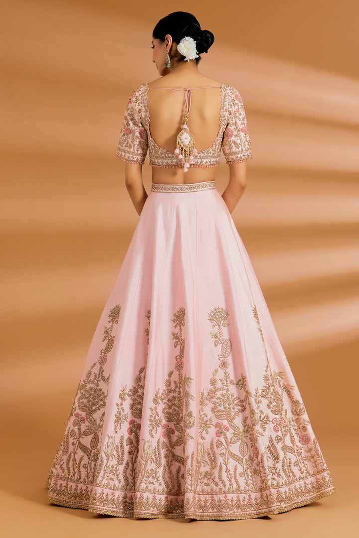 Blush Pink Couture Lehenga Set - BLUSH PINK - Lehengas - image 2