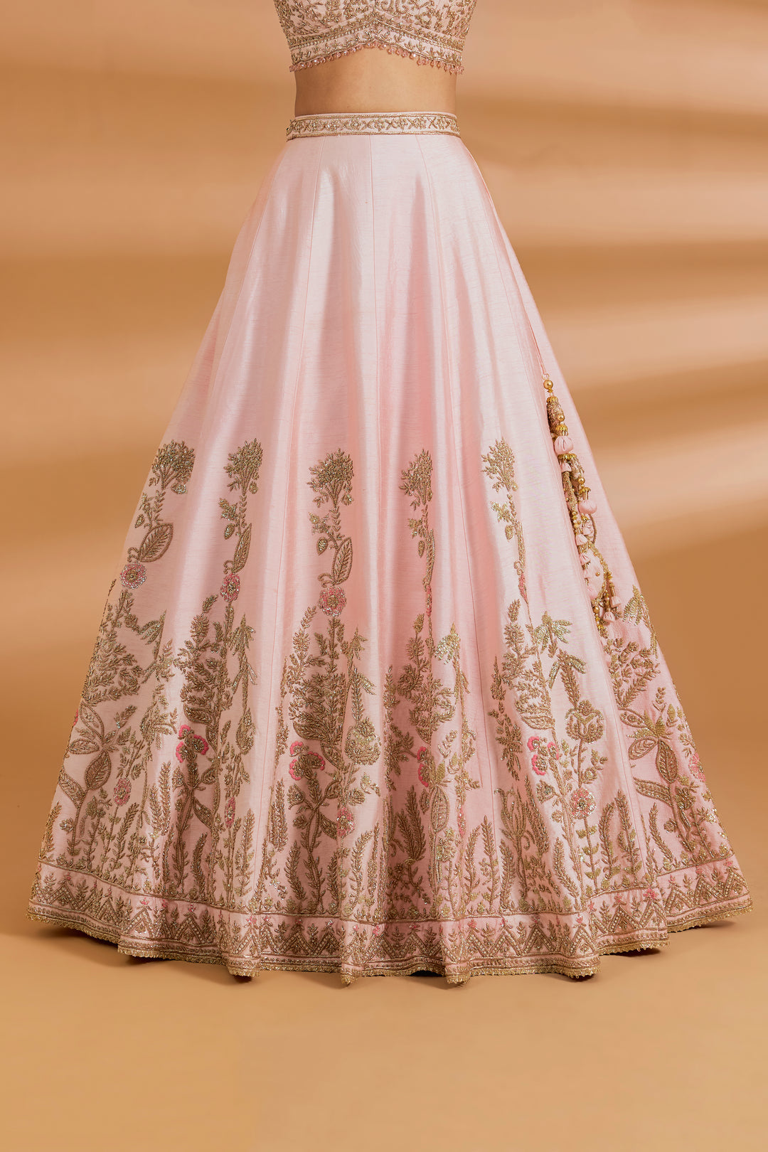 Blush Pink Couture Lehenga Set - BLUSH PINK - Lehengas - image 3
