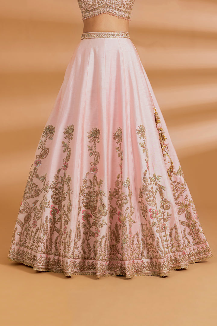Blush Pink Couture Lehenga Set - BLUSH PINK - Lehengas - image 3