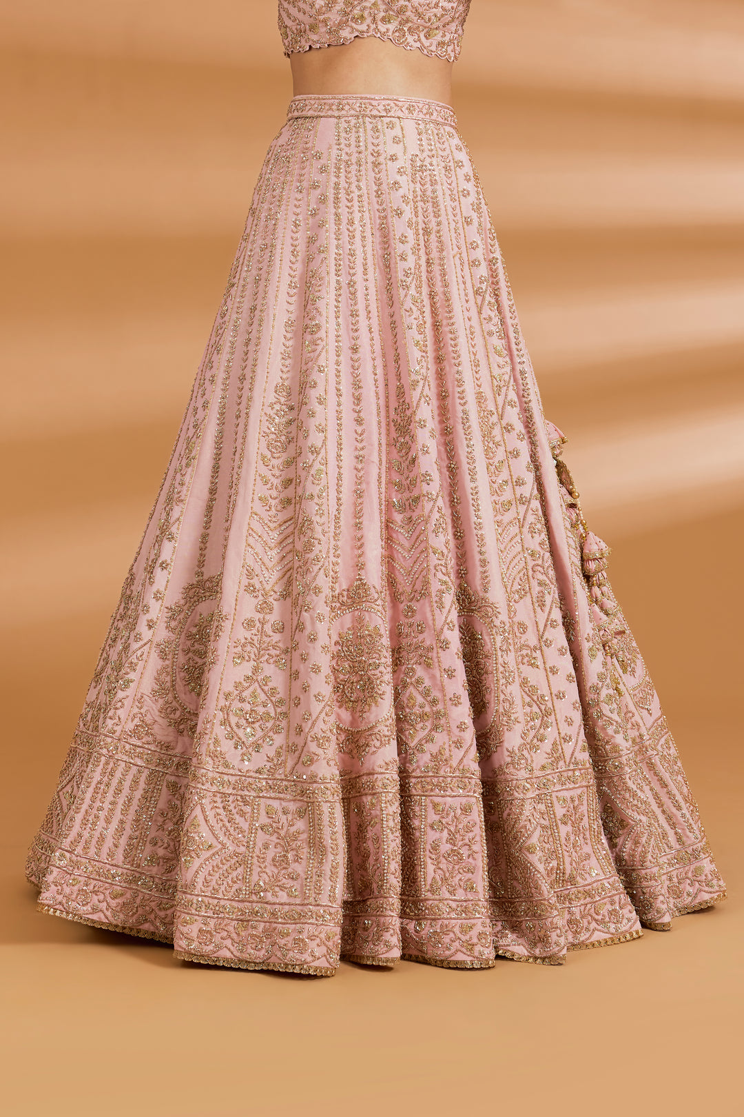 Blush Pink Bridal Couture Lehenga Set - BLUSH PINK - Lehengas - image 3