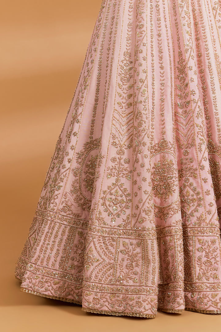 Blush Pink Bridal Couture Lehenga Set - BLUSH PINK - Lehengas - image 4