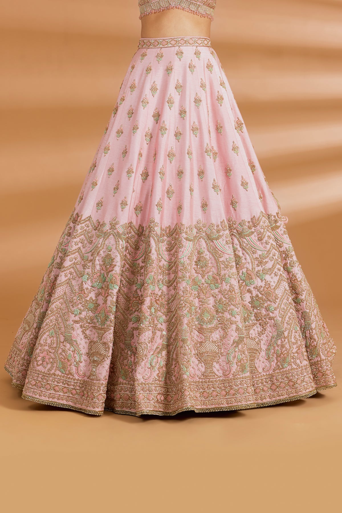 Blush Pink Bridal Couture Lehenga Set - BLUSH PINK - Lehengas - image 3