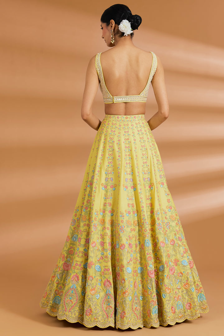 Butter Yellow Couture Lehenga Set - BUTTER YELLOW - Lehengas - image 2