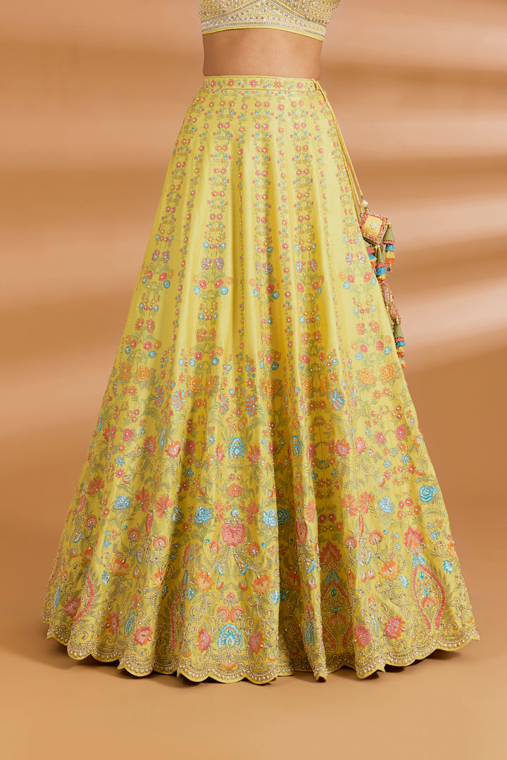 Butter Yellow Couture Lehenga Set - BUTTER YELLOW - Lehengas - image 3