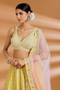Butter Yellow Couture Lehenga Set - BUTTER YELLOW - Lehengas - image 5