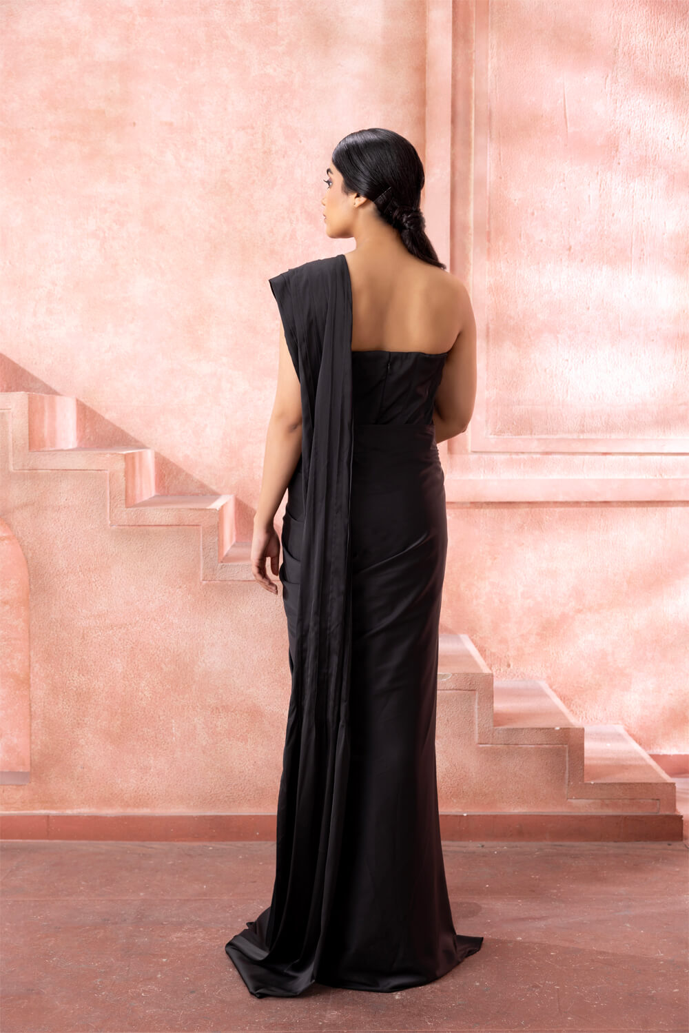 Midnight Noir Saree Gown