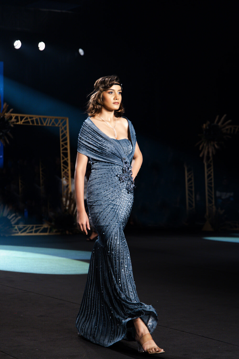 Selene _ Smokey Grey Evening Gown - NSL FASHION PVT LTD