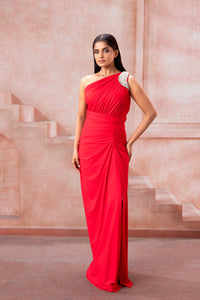 Sia- Draped gown - NSL FASHION PVT LTD