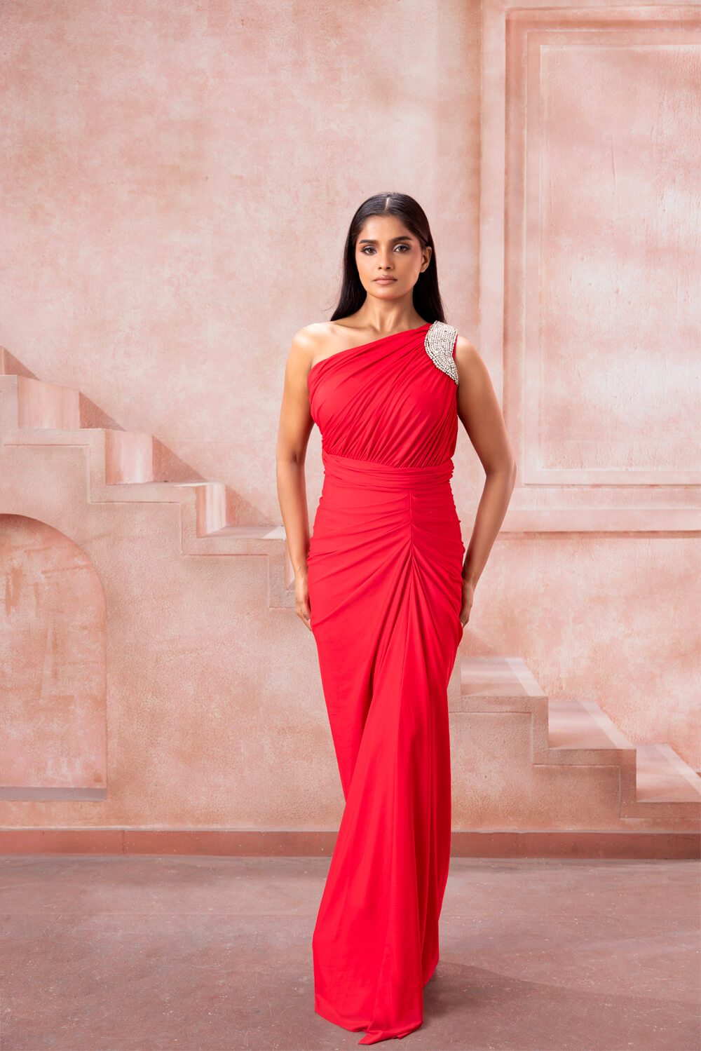 Sia- Draped gown - NSL FASHION PVT LTD