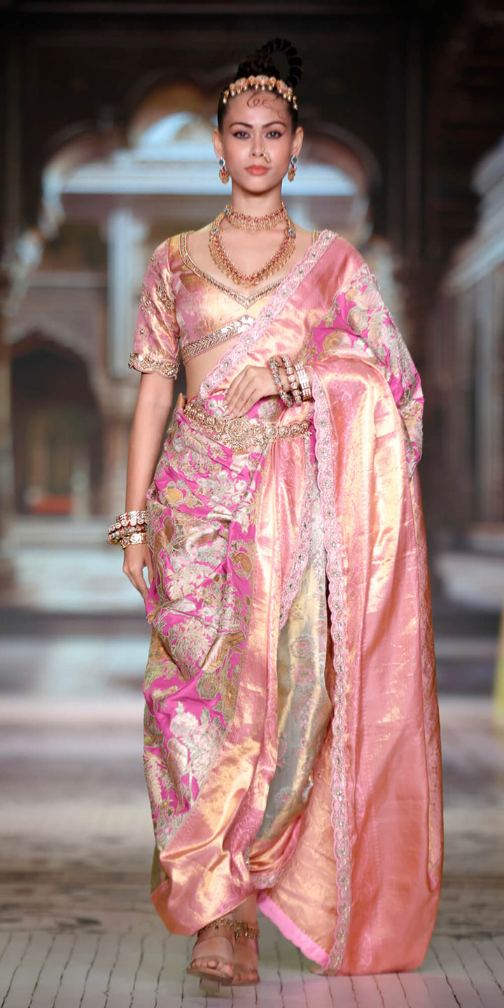 Neeta Lulla Peshwai detail view - Royal Plum Kanjivaram saree for weddings, Mumbai and worldwide