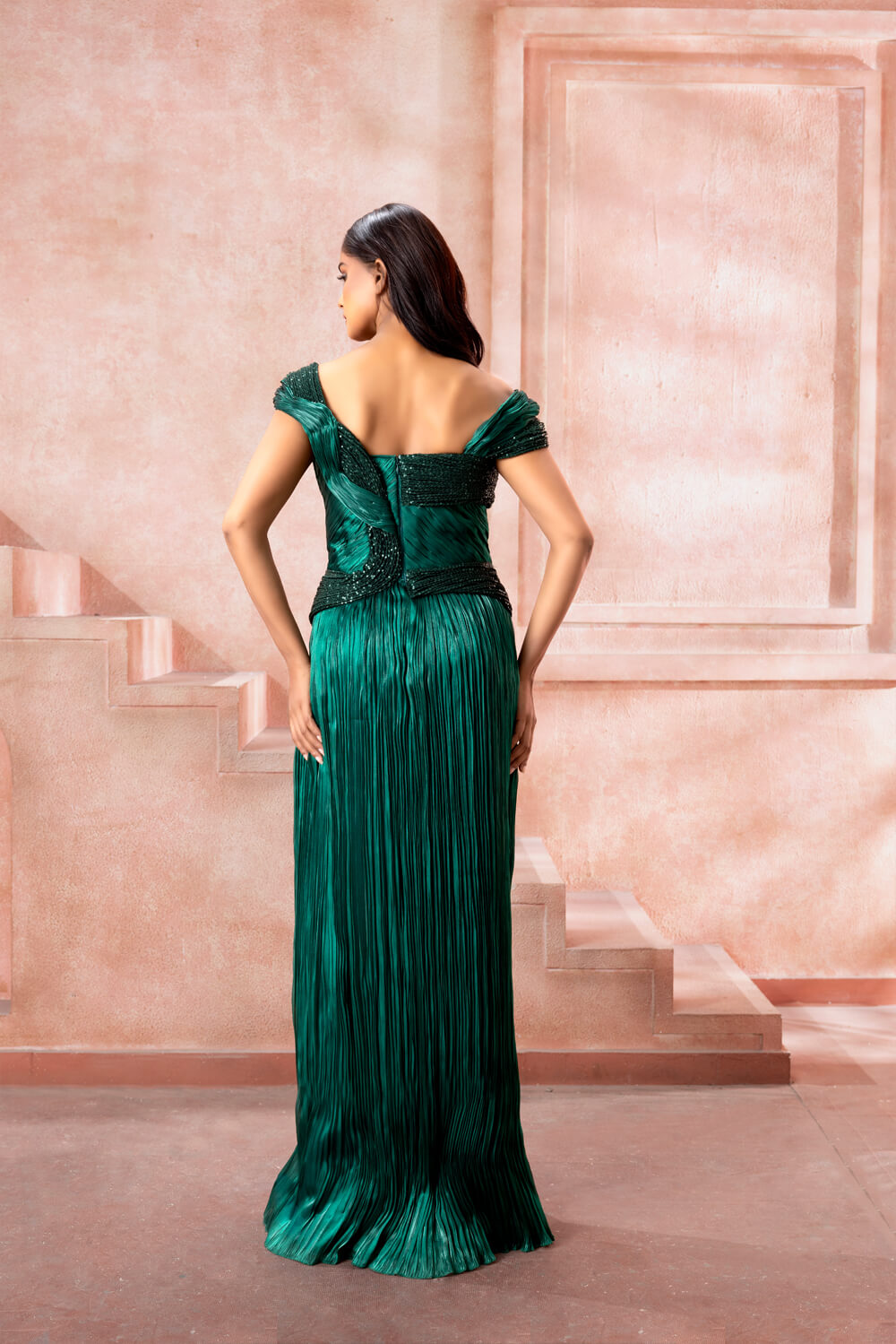 Zelenia - Emerald Gown - NSL FASHION PVT LTD