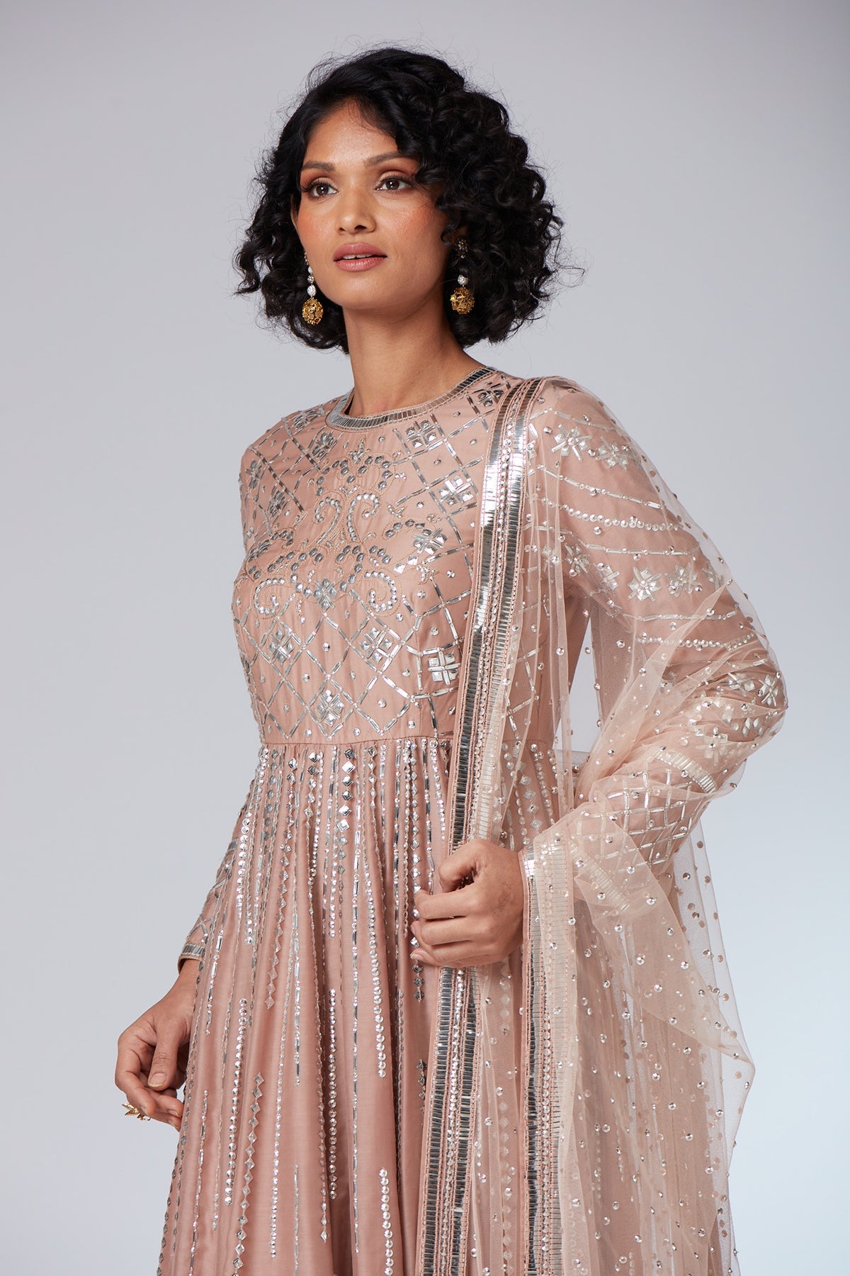Sequin anarkali deals