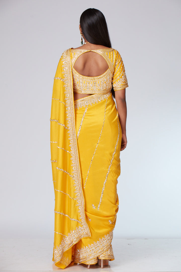 Ishana Carnatin Yellow Saree set - NSL FASHION PVT LTD