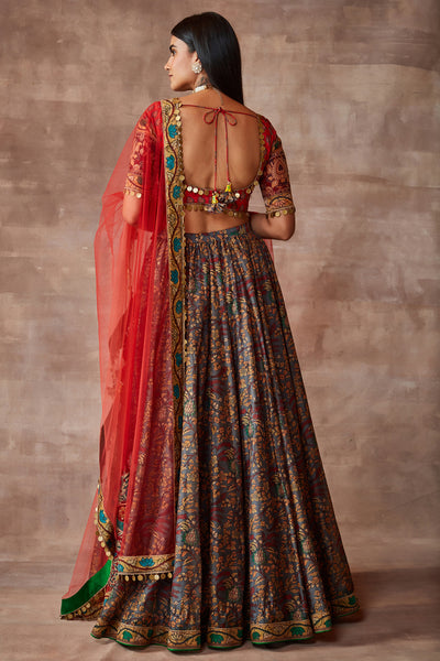 Bahar- Kalam ki chamak lehenga set- Multicolored