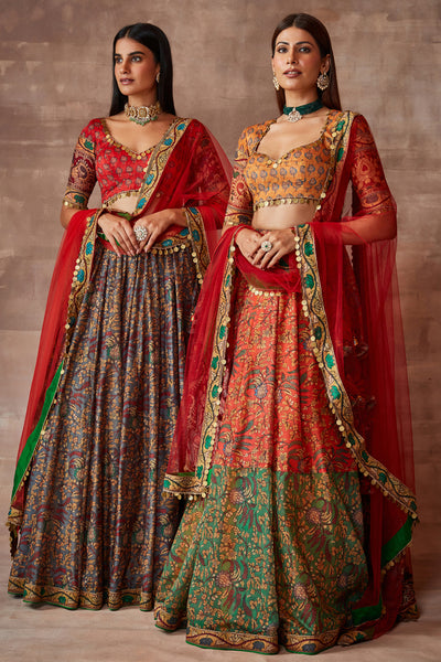 Bahar- Kalam ki chamak lehenga set- Multicolored